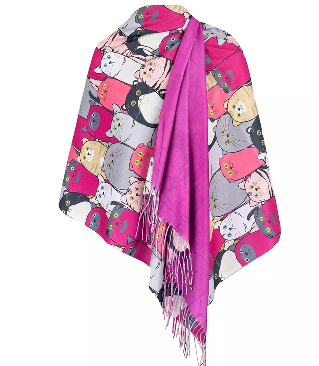 Spring shawl bandana shawl cats viscose cats