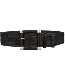 Braided women's belt with large buckle