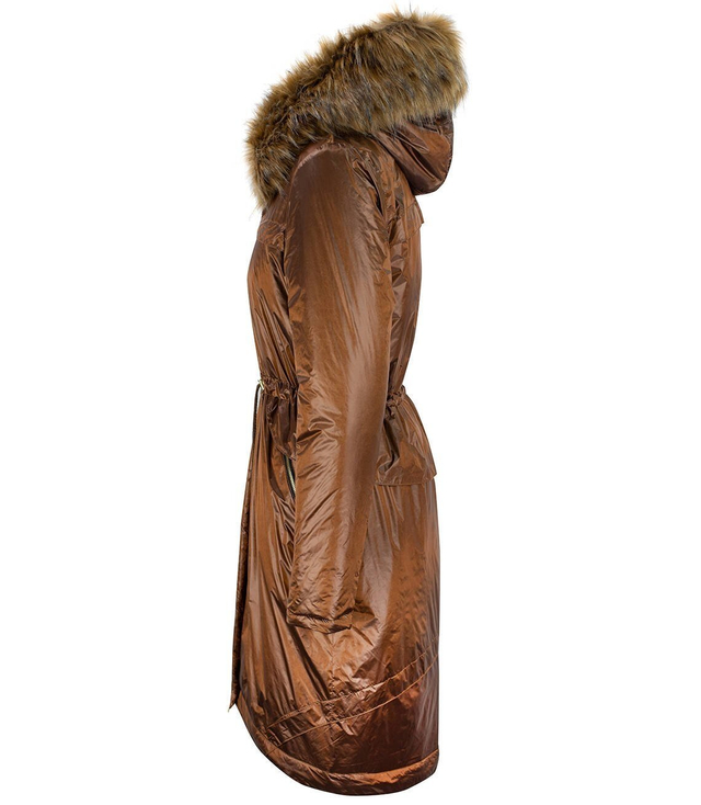 Warm metallic winter parka coat