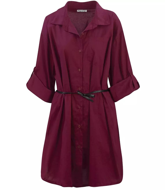 Long shirt Basic cotton shirt dress