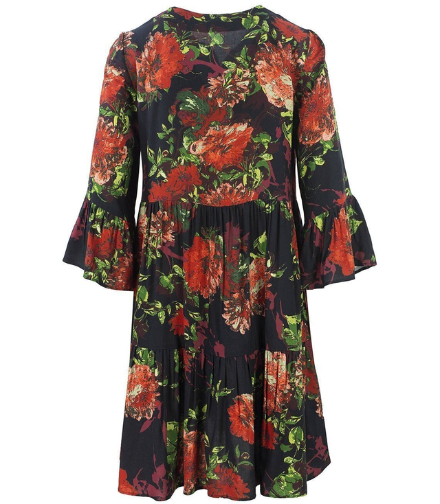 Airy spring floral dress with ruffles