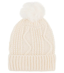 Warm women's beanie with pom-pom plaid autumn winter hat 