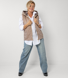 Women's quilted sleeveless hooded jacket MARINA