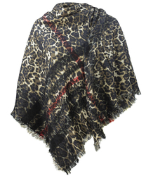 Warm shawl scarf plaid patterns of wild animals