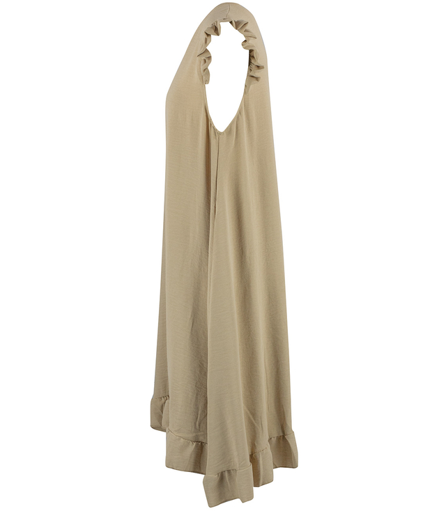 Loose, oversize summer midi dress with ruffles, HONEY
