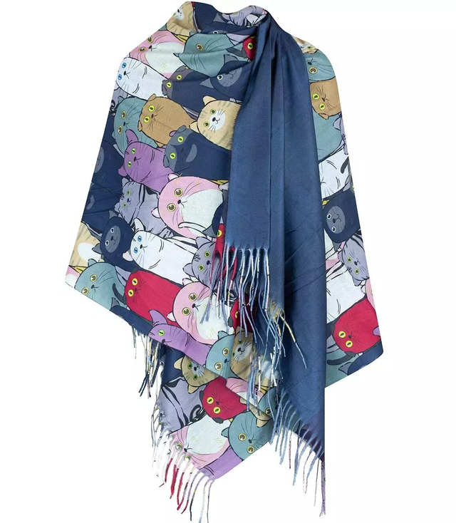 Spring shawl bandana shawl cats viscose cats