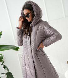 Long elegant quilted insulated women's winter coat MARIA