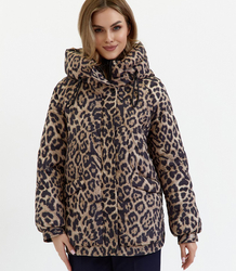 Women's quilted winter jacket with hood KORNELIA