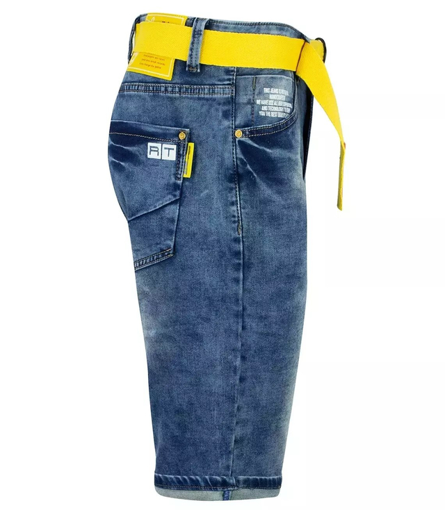 Męskie spodenki jeansowe szorty + pasek