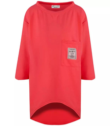 Oversize sweatshirt blouse longer back pocket