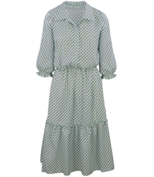 długa sukienka SZMIZJERKA falbanka ROMBY