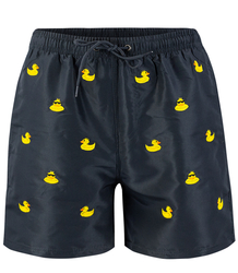 Swim shorts decorated with a summer pattern on the front