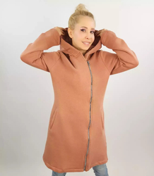 Long sweatshirt overlay asymmetric BASIC zipper