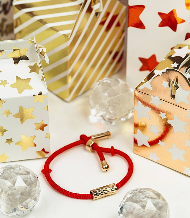 Gold string bracelet for a gift