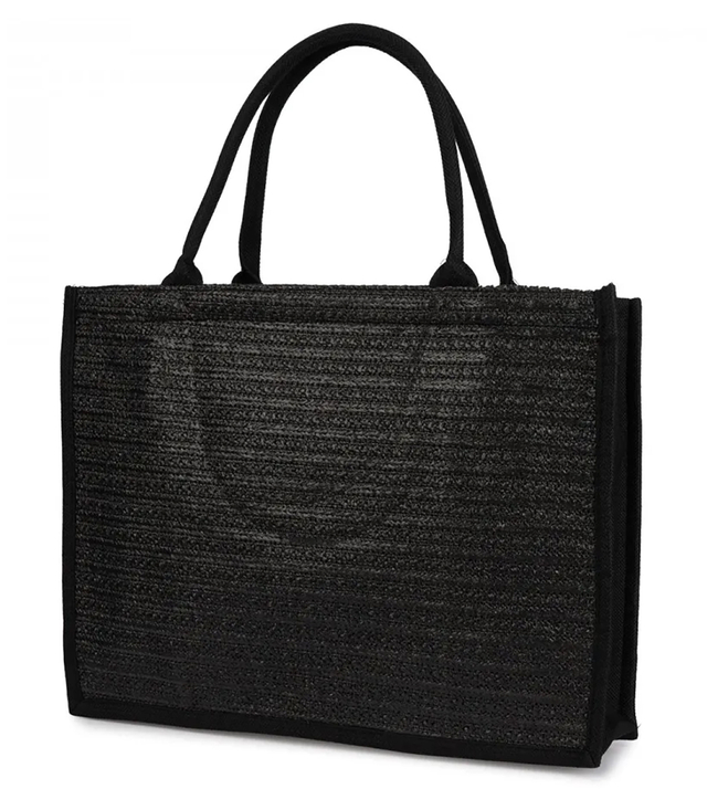 PARIS MILANO braided shopper bag for summer beach large eco bag