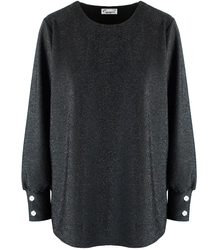 Elegant blouse with glitter, Glitter Plus Size MIRIAM