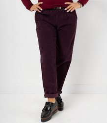 Corduroy chinos pants with belt WERA fango