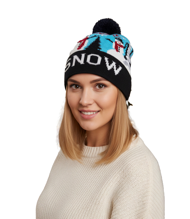 Winter Christmas hat with pom-pom - perfect for preze