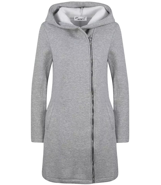 Long sweatshirt overlay asymmetric BASIC zipper