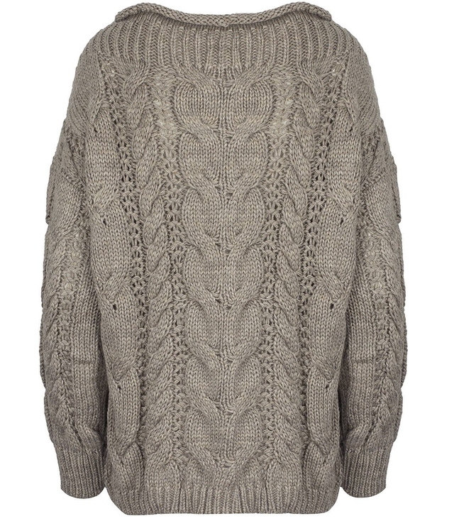 Gruby sweter z warkoczowym SPLOTEM