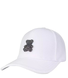 Children's teddy bear baseball cap with rhinestones