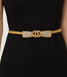 Women's belt with decorative buckle for dresses