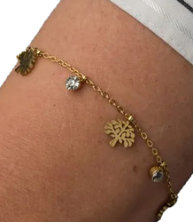 Elegant gold women's steel bracelet