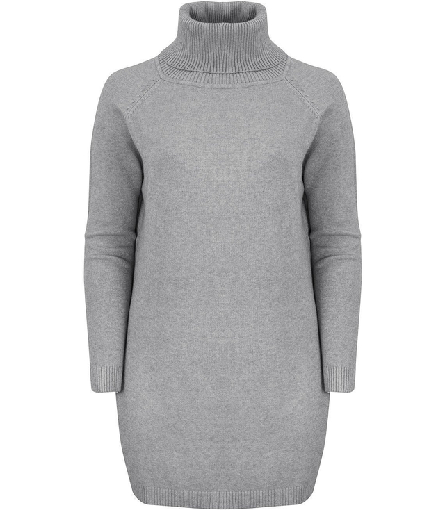 Luźna Sukienka dzianinowa Golf WEŁNA +SIZE