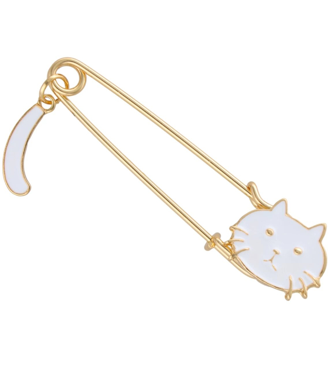 Decorative brooch beautiful cats charming safety pin