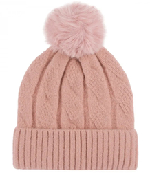 Warm women's cap with pom-pom autumn winter hat 