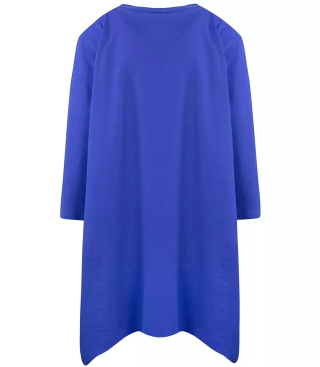 Oversize sweatshirt blouse with asymmetric bottom