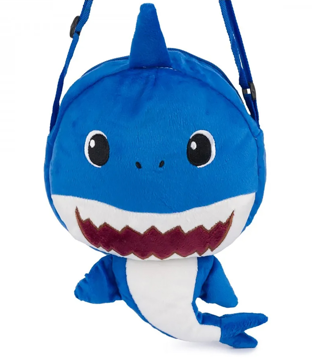 Children's plush shark-shaped handbag Adjustable strap