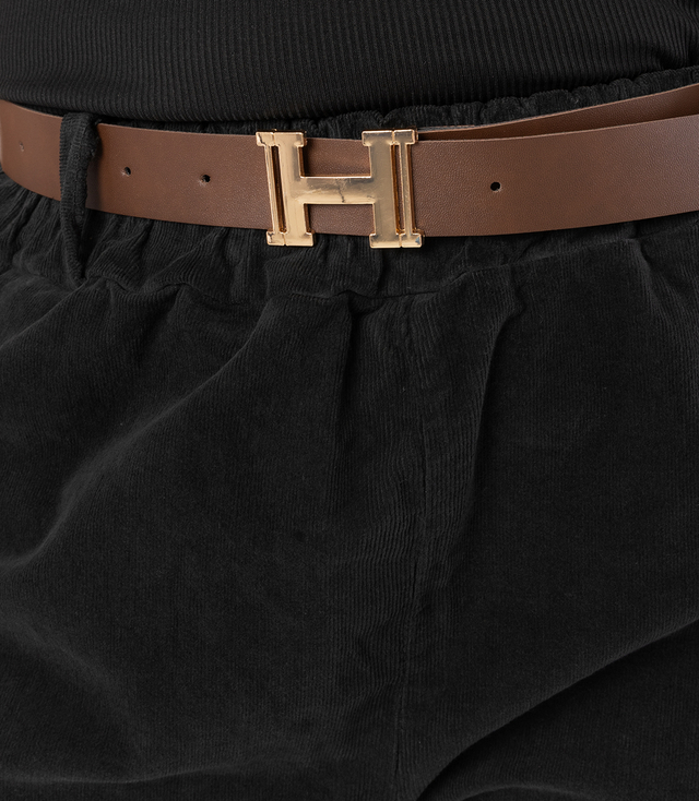 Corduroy chinos pants with belt CITY SOFT