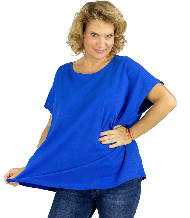 Blouse t-shirt with round neckline oversize Emma