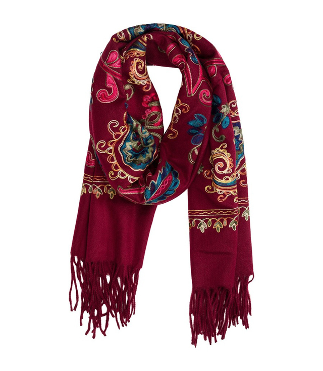 Women's scarf with floral ornament stylish