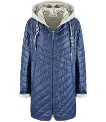 Warm women's transitional jacket, detachable hood, Quilted LAURA