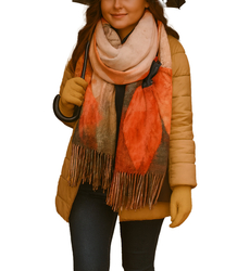 Square shawl scarf for women with tassels AGRAFKA