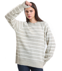 Warm women's fashionable striped sweater ANNA