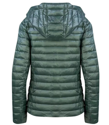 Short transitional quilted jacket with a sachet