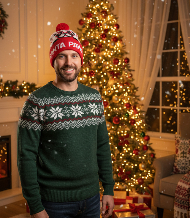 Winter Christmas hat with pom-pom - perfect for preze
