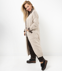 Long warm melange cardigan AURORA