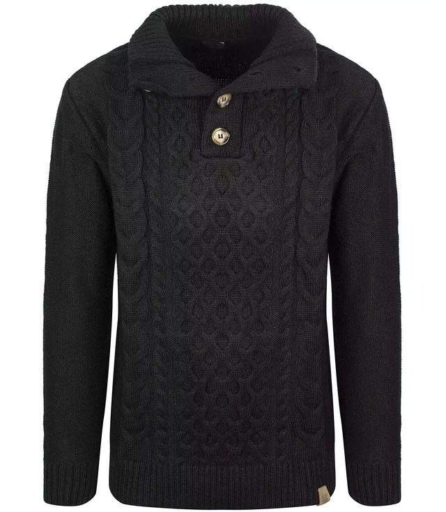 Men's Chunky Wool Turtleneck Braids Sweater