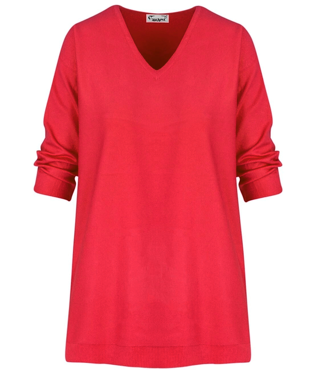 Classic, warm women's V-neck sweater ROSALIA