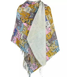 Spring shawl bandana shawl cats viscose cats