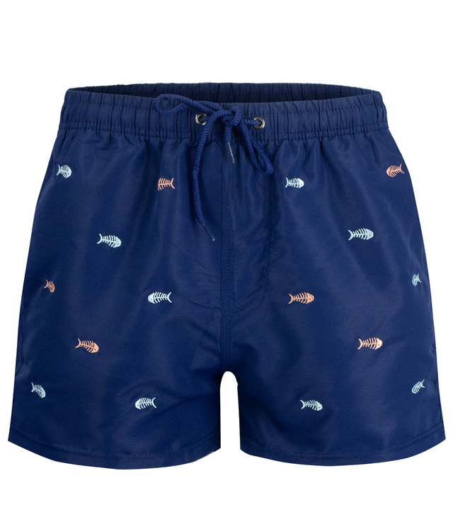 Swimming shorts decorated with a summer pattern on the front