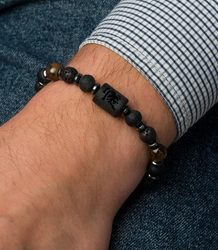 Men's bracelet with natural stones