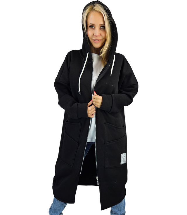 Long women's hoodie. Warm, nice material. Zipper BETH