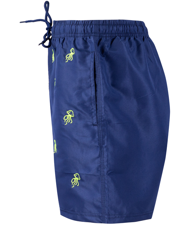 Swim shorts decorated with a summer pattern on the front