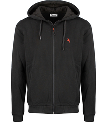 Men's warm unbuttoned hoodie single color with embroidery