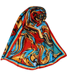 Elegant scarf shawl with colorful patterns